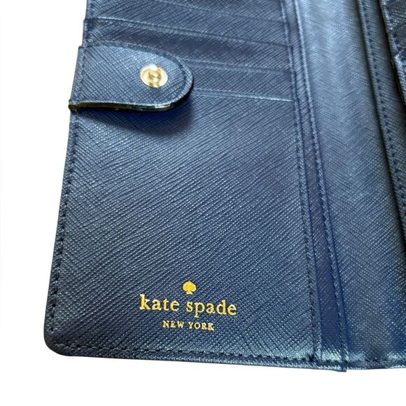 Kate Spade Berber Stripe Stacy Bifold Wallet Pink Multi Colored - Picture 5 of 11